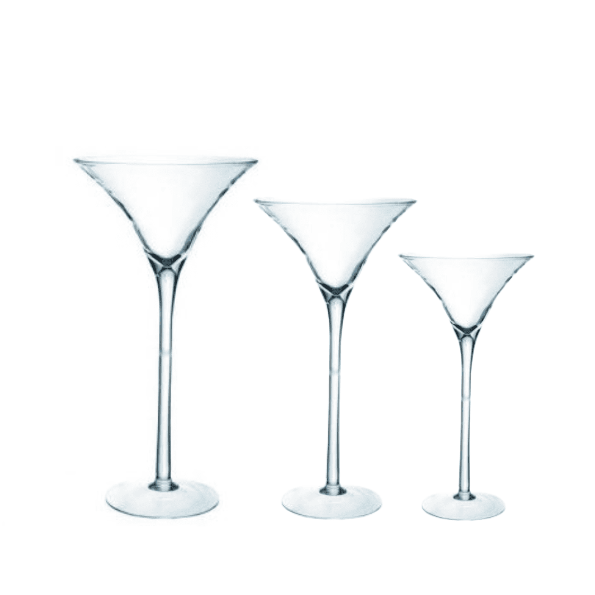 Verre à pied Martini en verre transparent