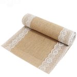 Pic-Event Location Chemin table toile jute dentelle 30x275cm