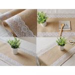 Pic-Event Location Chemin table toile jute dentelle 30x275cm