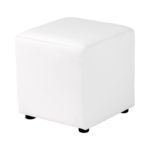 Pic-Event Location Pouf Carré simili Blanc 40cm