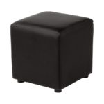Pic-Event Location Pouf Carré Simili Noir 40cm
