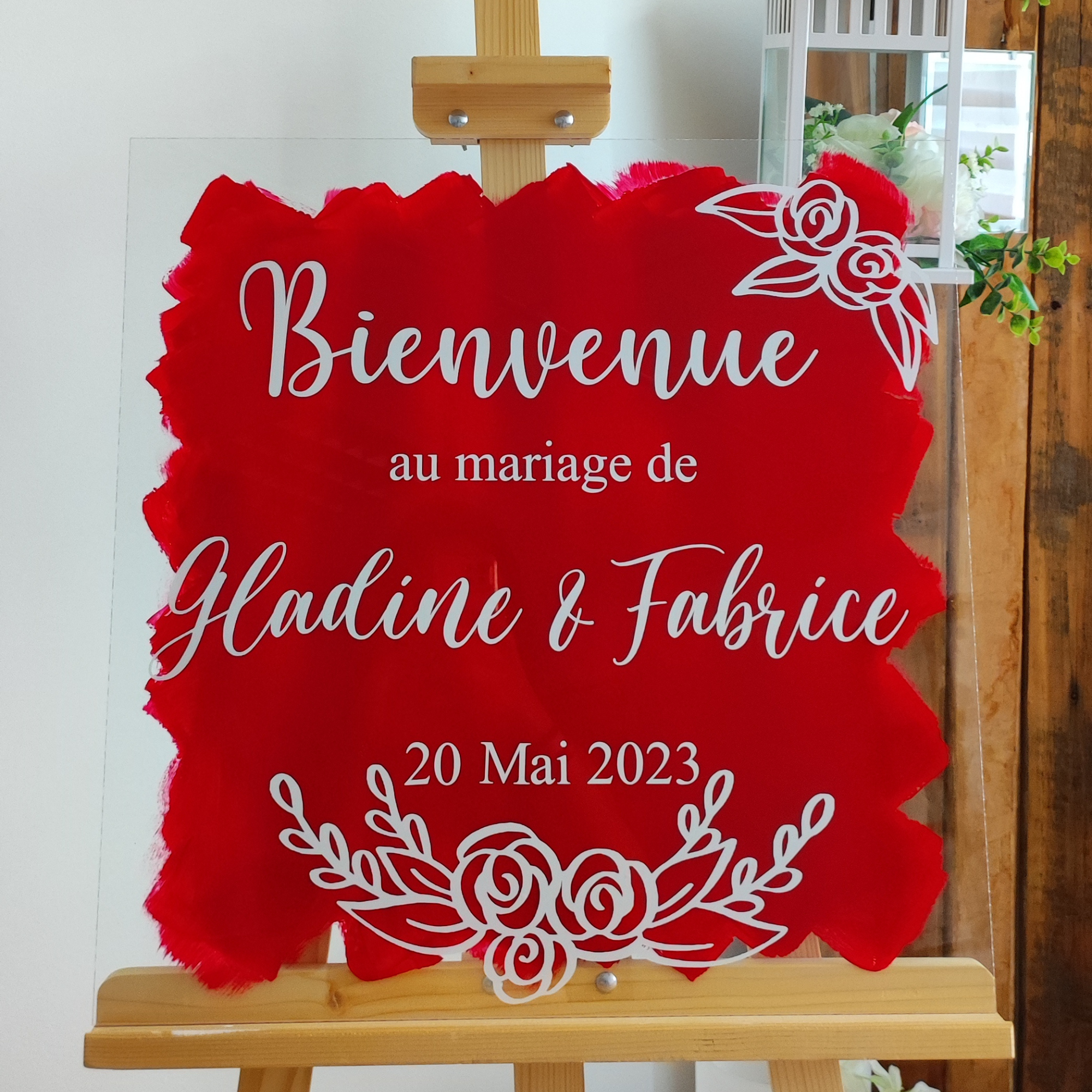 Plaque Plexiglass Bienvenue - Mariage