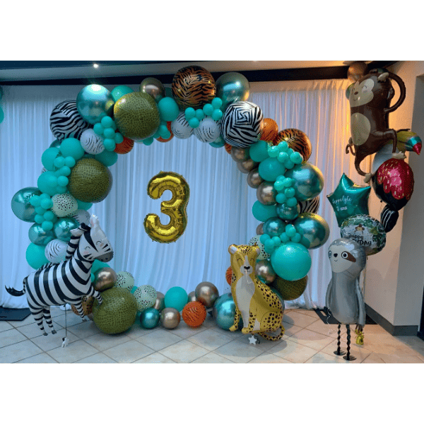 Ballon chiffre 4 toucan décoration anniversaire tropical party