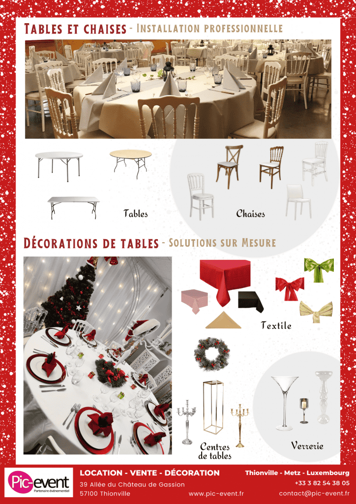 Pic-Event - Flyer de Noël - Location de Mobilier - Tables - Chaises - Textile - Page 4