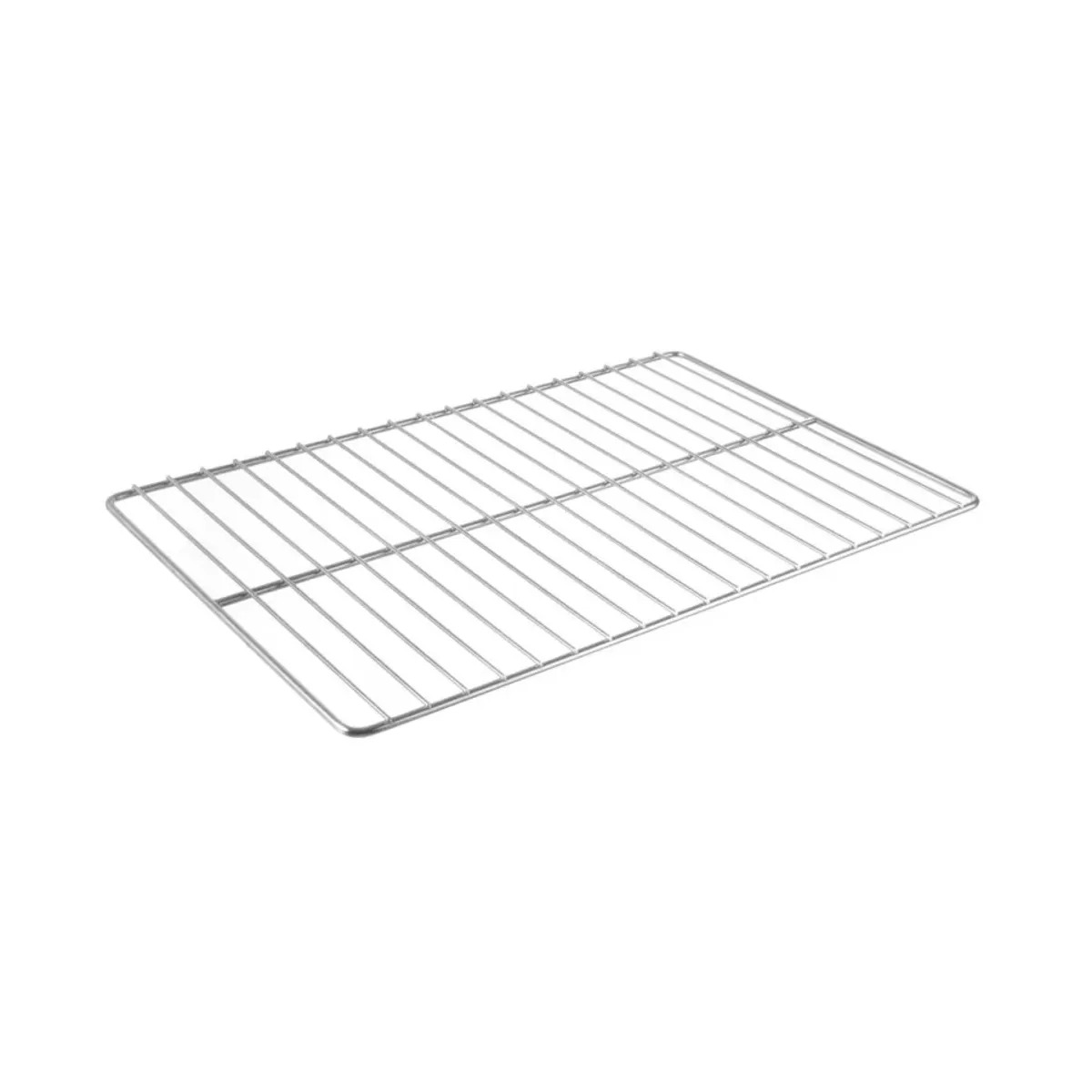 Location location-grille-cuisson-inox-chrome-gn-1-1 - Pic-Event Metal wire cooling rack for baking, rectangular with parallel rods and a slight 3D tilt