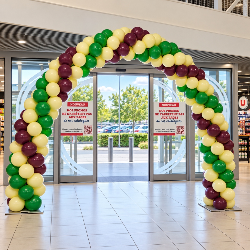Arche de ballons automne bordeaux vert crème