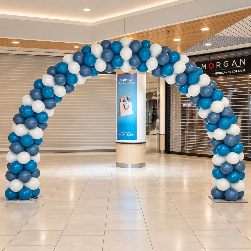 Arche de ballons boutique Morgan galerie marchande
