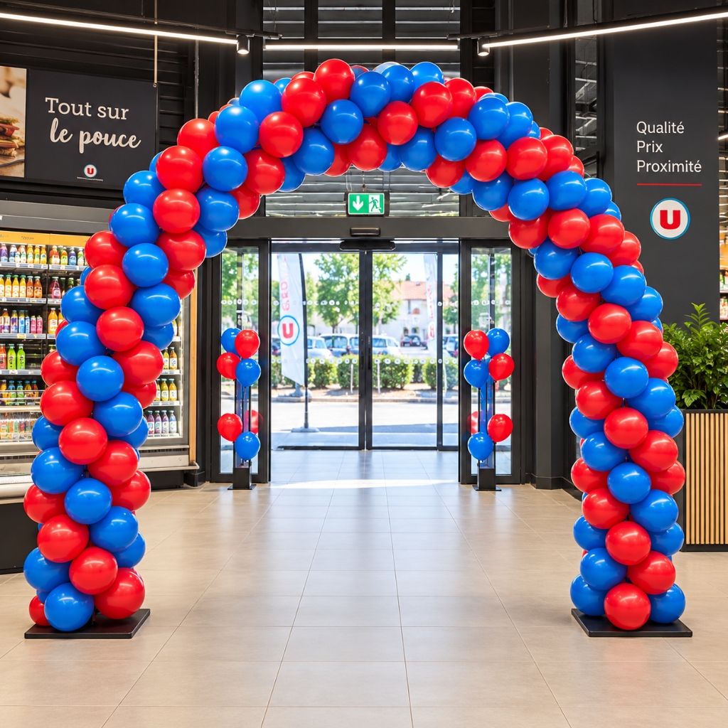 Arche de ballons entrée Super U