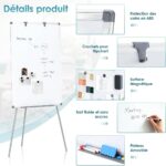 Location Paperboard magnétique - Coins ABS, surface magnétique et crochets flipchart