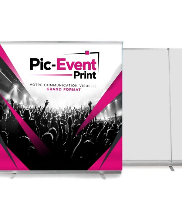 Impression Roll-Up Photocall Mur express XXL personnalisé Pic-Event Print