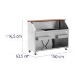 Location Bar mobile avec bac à glace et porte-bouteilles - comptoir 150 cm effet bois