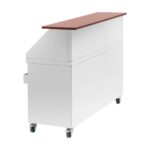 Location Bar mobile avec bac à glace et porte-bouteilles - comptoir 150 cm effet bois