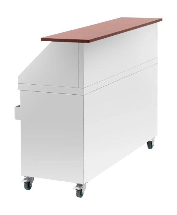 Location Bar mobile avec bac à glace et porte-bouteilles - comptoir 150 cm effet bois