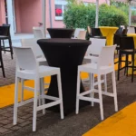Location Tabouret - Chaise haute - Blanche - Matériel de réception - Pic-Event